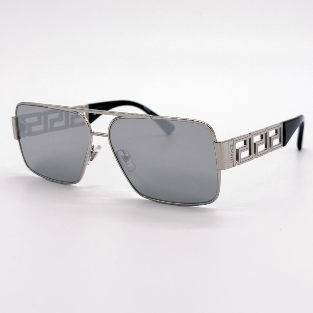 NEW VERSACE SUNGLASSES VE2290 10016G SILVER/GRAY UNISEX EYEWEAR VE2290 1001/6G